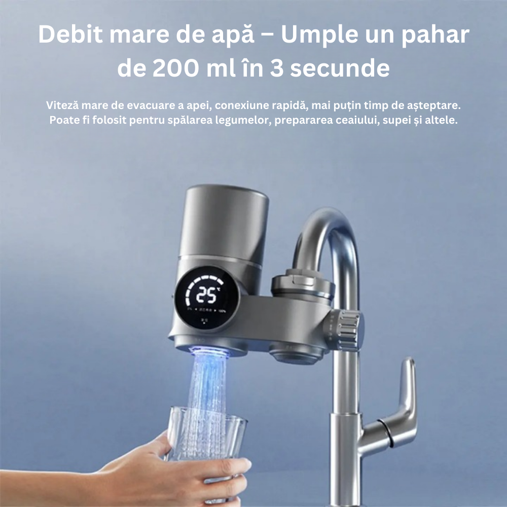 Filtru de apă pentru robinet cu afișaj digital, lumină UV - imagine 9